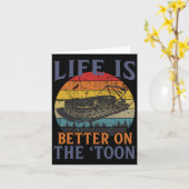 ポンツーンヴィンテージホワイトポンツーンキャプテンボーティンファンン カード (黄色い花)