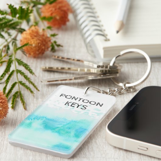 ポンツーン鍵ウォーターウェーブブルー キーホルダー (正面右)