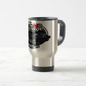 ポンティアクが付いているクラシックな車のガレージ トラベルマグ (正面右)