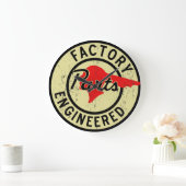 ポンティアクの工場は動揺してなヴィンテージの印を分けます ラージ壁時計 (ホーム)