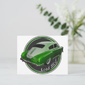 ポンティアック鉛スledグリーンメタルフレーク低ライダー ポストカード (スタンド正面)