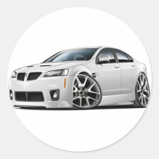 ポンティアックG8 GXPホワイトカー ラウンドシール (正面)