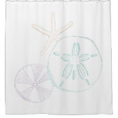 ポンティリスム海の貝殻 シャワーカーテン (正面)