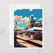 ポンテフラクトイングランドヴィンテージトラベルイラストレーション ポストカード (正面/裏面)