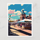 ポンテフラクトイングランドヴィンテージトラベルイラストレーション ポストカード (正面)