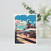 ポンテフラクトイングランドヴィンテージトラベルイラストレーション ポストカード (スタンド正面)