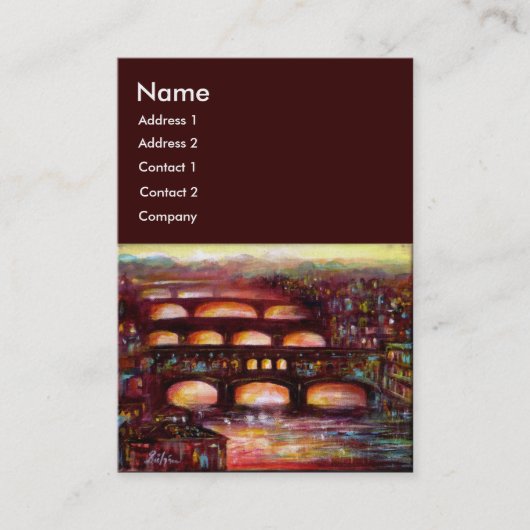 ポンテヴェッキオとフィレンツェの他の橋 名刺 (正面)
