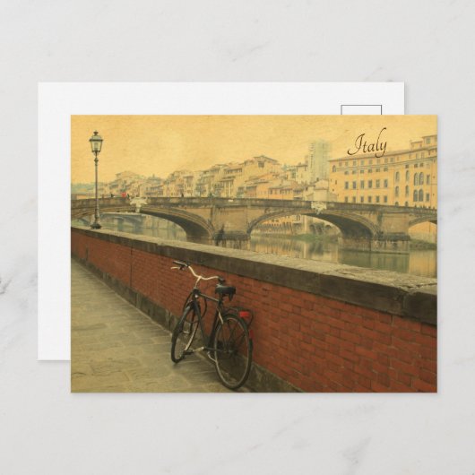 ポンテヴェッキオフィレンツイタリアヴィンテージ シーズンポストカード (正面/裏面)