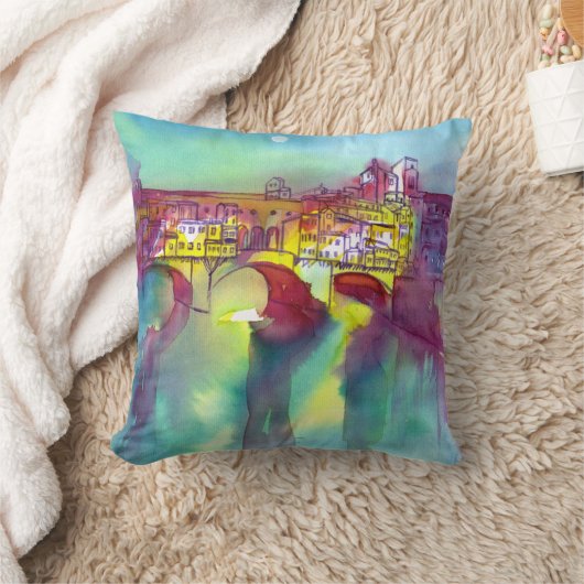 ポンテヴェッキオフローレンスバイナイトウォーター色 クッション (ブランケット)