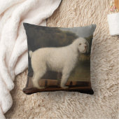 ポントの白いプードル（George Stubbs著） クッション (ブランケット)