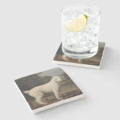 ポントの白いプードル（George Stubbs著） ストーンコースター (横)
