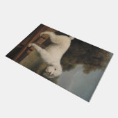 ポントの白いプードル（George Stubbs著） ドアマット (アングル)