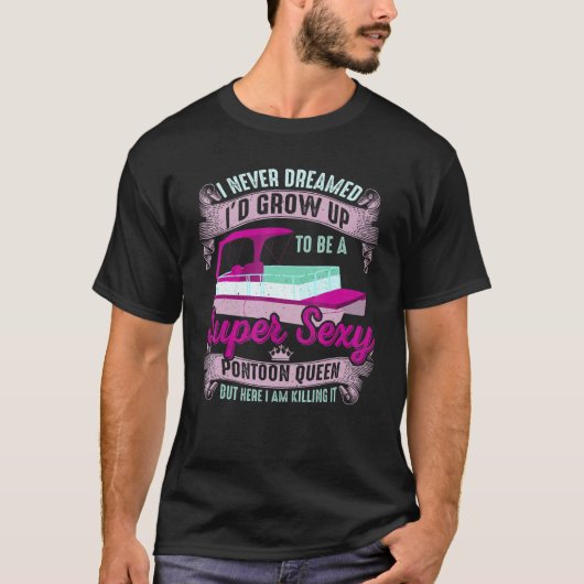 ポントゥーンクイーンウィメンボート船長 Tシャツ (正面)