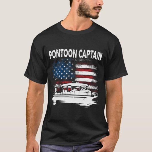 ポントゥーン船長 7月4日 ポントゥーン船 Tシャツ (正面)