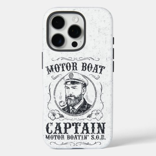 ポントゥーン・ボート船長・面白いポントゥーンボート Case-Mate iPhoneケース (裏面)