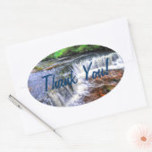 ポントンデッフェハン秋歩くトレイルありがとうありがとう 楕円形シール (封筒)