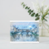 ポントヴェッキオ川の上にイタリアのフィレンツェのアルノ ポストカード (スタンド正面)