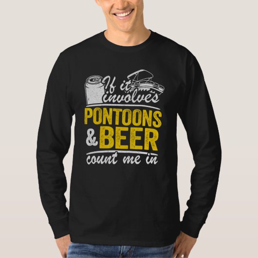 ポントーンもしとビールを飲み込んで私を数える Tシャツ (正面)