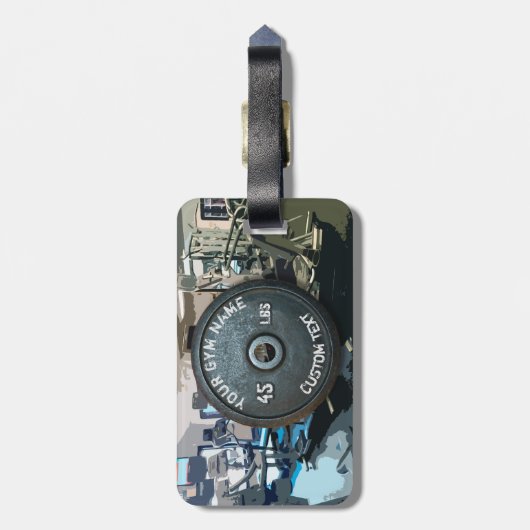 ポンドおもしろいなヴィンテージの体育館の所有者またはユーザーのフィットネス45 ラゲッジタグ (裏面縦)