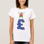 ポンドの上に立ついたずら描きの棒人間 Tシャツ (正面)