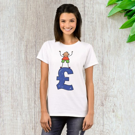 ポンドの上に立ついたずら描きの棒人間 Tシャツ
