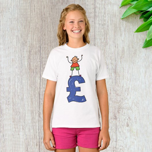 ポンドの上に立つ陽気な棒人間 Tシャツ