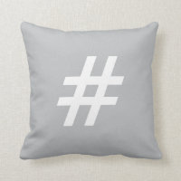 #ポンドの印(hashtag)ボタンの枕、灰色及び白