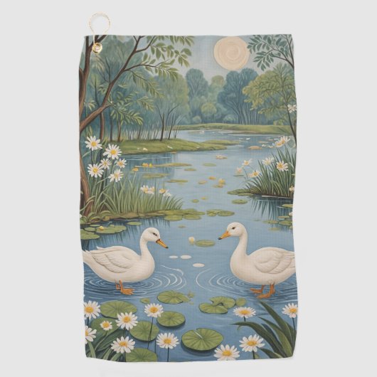 ポンドサイドの静けさ ゴルフタオル (正面)