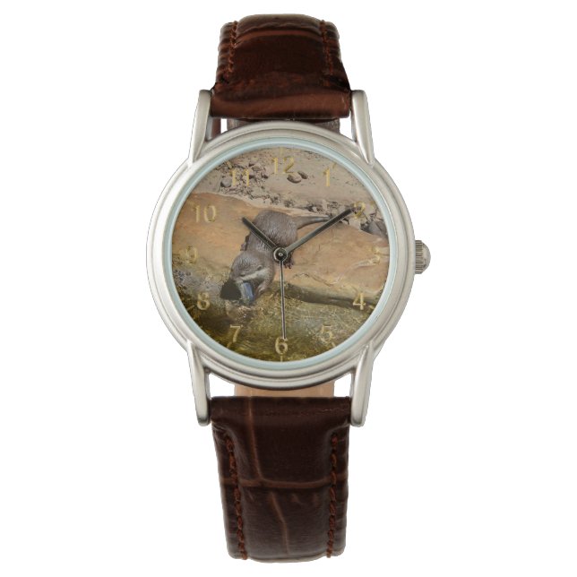 **「ポンドサイドの饗宴：カワウソと彼のキャッチ** 腕時計 (正面)