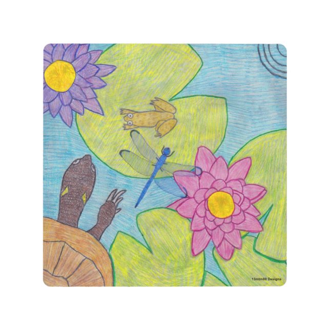 ポンドシーン – メタルアート メタルプリント (正面)