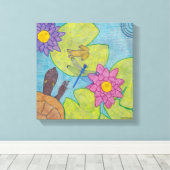 ポンドシーン（白） – キャンバスアート (インサイチュ (ウッドフロア))