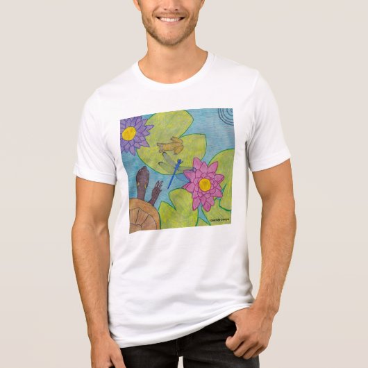 ポンドシーン（白） – メンズトリブレンドシャツ トライブレンドＴシャツ (正面)