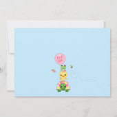 ポンドパルズベイビーシャワー招待状 アヒル カエル 女の子 招待状 (裏面)
