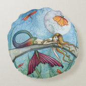 ポンドマーメイドファンタジーアートバイモリー・ハリソン ラウンドクッション (裏面)