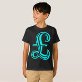 ポンド記号 – シアン Tシャツ (正面フル)