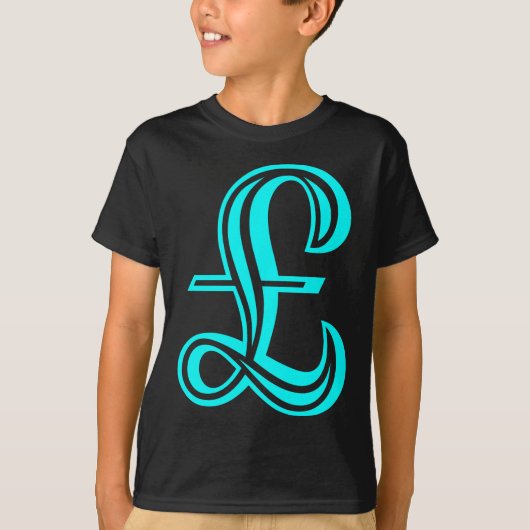 ポンド記号 – シアン Tシャツ (正面)