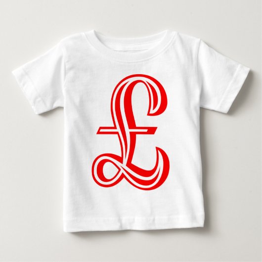 ポンド記号 – 赤 ベビーTシャツ (正面)