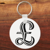 ポンド記号 – 黒 キーホルダー (正面)