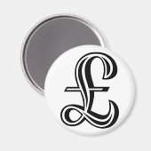 ポンド記号 – 黒 マグネット (正面/裏面)