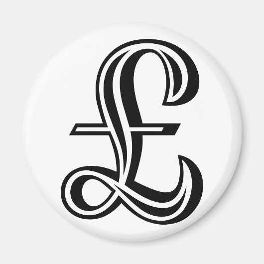 ポンド記号 – 黒 マグネット (正面)