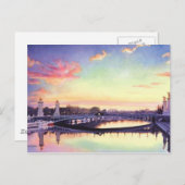 "ポンヌフパリ"フランスの水彩画 ポストカード (正面/裏面)