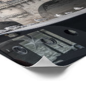 ポンヌフ近くのハウスボート – パリ,フランス ポスター (角)