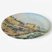 ポンヌフ、午後、サンライトカミーユピサロ ペーパープレート (アングル)