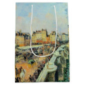 ポンヌフ、午後、サンライトカミーユピサロ ミディアムペーパーバッグ (裏面)