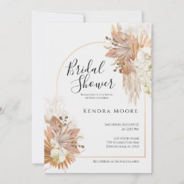 ポンパスグラスアーチ型フレームベビーシャワー招待状