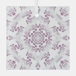 ポンパドゥールパープルフローリッシュガラスオーナメント ガラスオーナメント