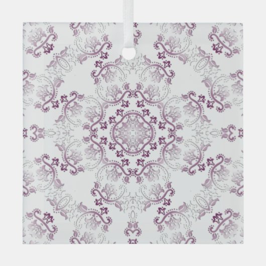 ポンパドゥールパープルフローリッシュガラスオーナメント ガラスオーナメント (正面)