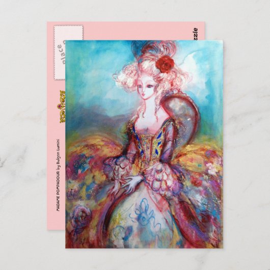 ポンパドールエレガント美しいファッション ポストカード (正面/裏面)