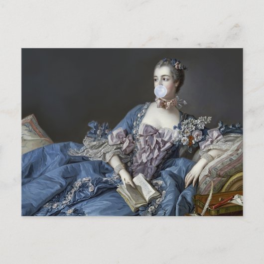 ポンパドール吹夫人のブルーバブルガム ポストカード (正面)