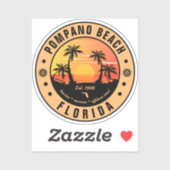 ポンパノビーチフロリダレトロサンセットスーベリー80s シール (シート)